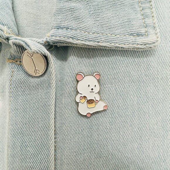 Other Other - ☀️Enamel Pins Brooches Cartoon White Bear Drinking Coffe Badge Lapel Pin Animal